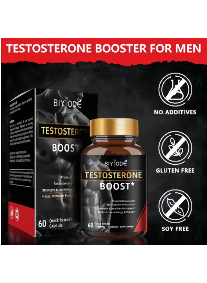 بيودي 【كبسولات BIYODE لزيادة التستوستيرون ذي الإفراز السريع (60 كبسولة)】Testosterone Boost: زيادة أكسيد النيتريك بنسبة 230% في 3 ساعات — تعزيز ضغط العضلات + تحسين الأداء + دعم مضادات الأكسدة + تدفق دم صحي، خالية من المضافات وخالية من الغلوتين وخالية من الصويا مع نقاء قصوى وفعالية دقيقة - Image 3
