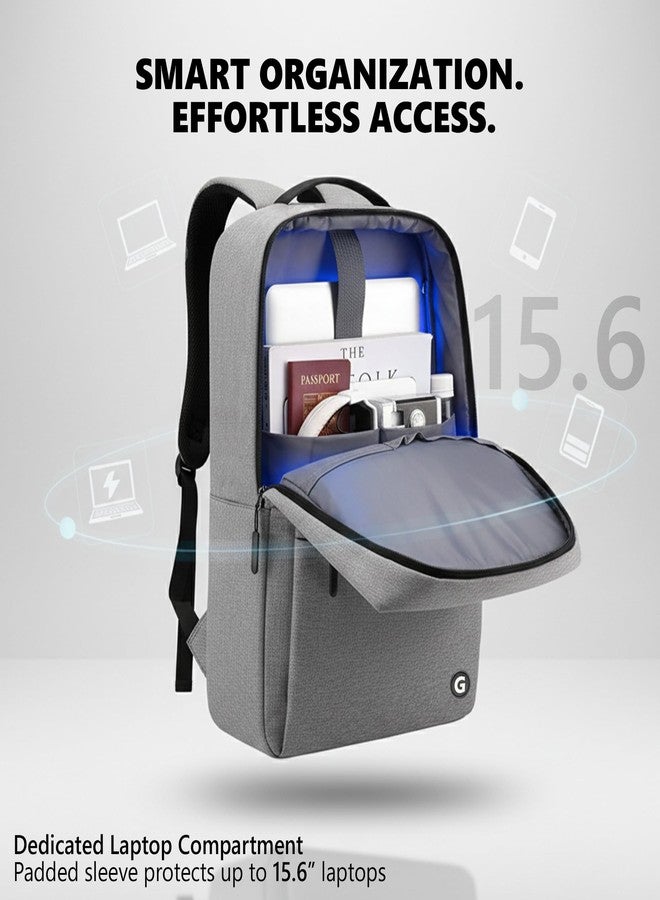 GadgetBite Graphite 20 Litre Laptop Bag with 15.6 Inch Laptop Compartment USB Charging Port and Organiser Pocket for Men Women Boys Office College and Travel with Bottle Pocket Laptop Backpack - Grey - Image 4