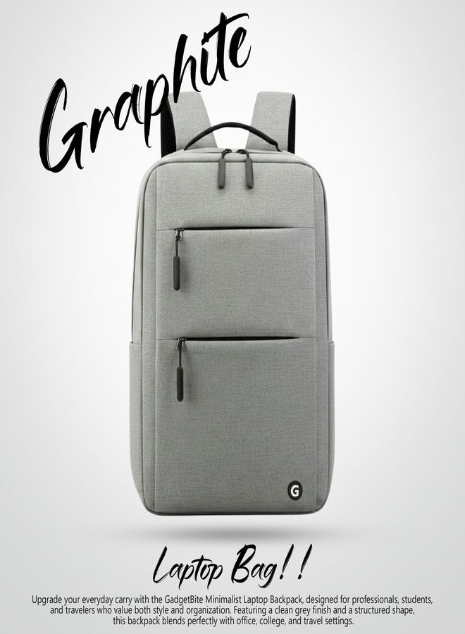 GadgetBite Graphite 20 Litre Laptop Bag with 15.6 Inch Laptop Compartment USB Charging Port and Organiser Pocket for Men Women Boys Office College and Travel with Bottle Pocket Laptop Backpack - Grey - Image 2