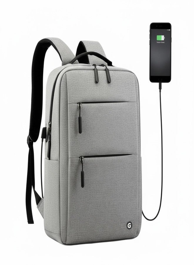GadgetBite Graphite 20 Litre Laptop Bag with 15.6 Inch Laptop Compartment USB Charging Port and Organiser Pocket for Men Women Boys Office College and Travel with Bottle Pocket Laptop Backpack - Grey - Image 1