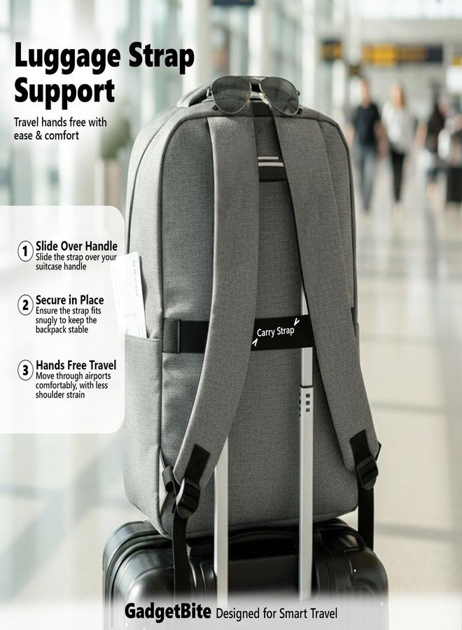 GadgetBite Graphite 20 Litre Laptop Bag with 15.6 Inch Laptop Compartment USB Charging Port and Organiser Pocket for Men Women Boys Office College and Travel with Bottle Pocket Laptop Backpack - Grey - Image 3