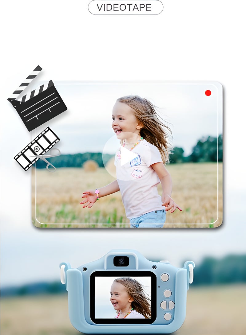 AROAQ Kids Camera, HD 1080p Shockproof Children Video Camera, Portable Mini  Dual Camera Toy, Multiple Functions Digital Camera For Girls Boys, (x5s HD dual camera pink cat+32g card+card reader) - Image 4