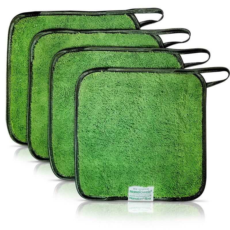 Life Miracle Nano Towels Minis - Amazing Eco Fabric That Cleans Virtually Any Surface with Only Water. Travel Size. No More Paper Towels Or Toxic Chemicals. 4-Pack (8x8, Green) - Image 5