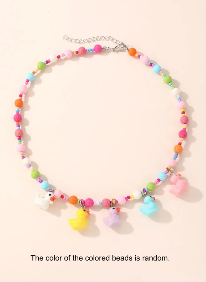 Take Two Beaded Necklace with Duck Charms