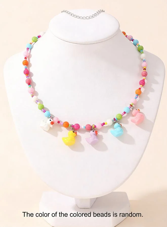 Take Two Beaded Necklace with Duck Charms