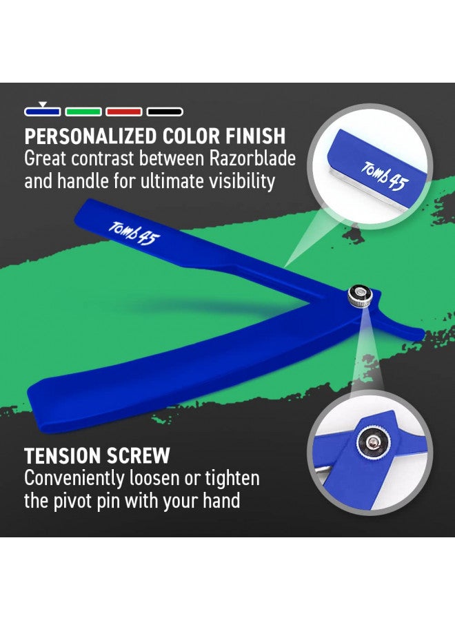 Tomb 45 Triple Cartridge Razor Holder | Disposable Razor Safety Handle For Barbers | 100% Metal Grip & 3 Adjustable Blade Exposure Options For Shaving (Black) - Image 3