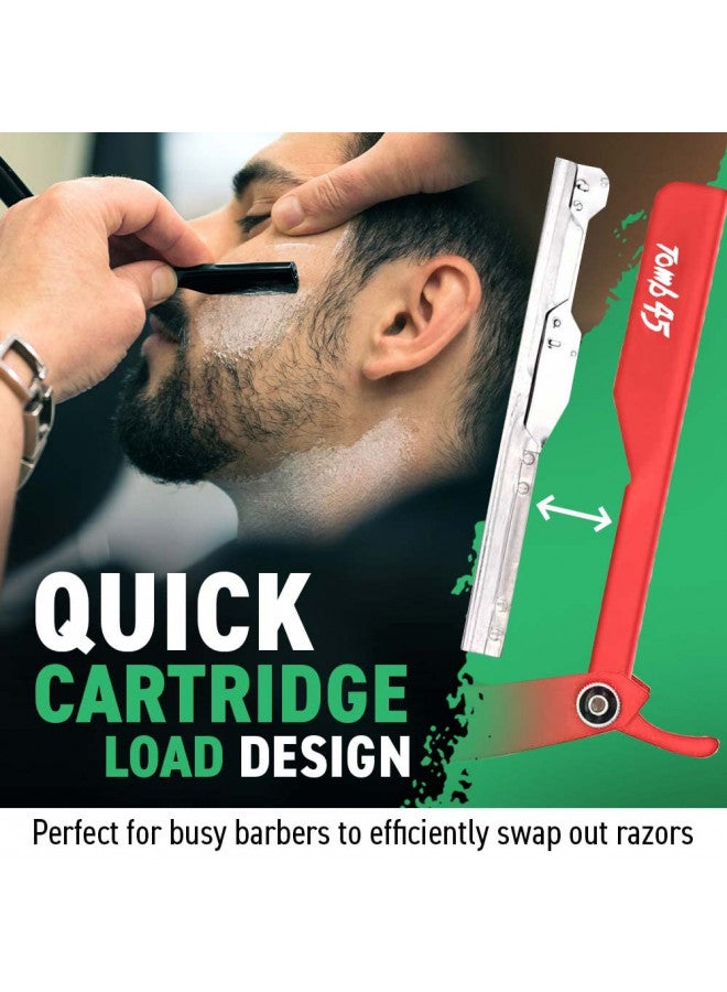 Tomb 45 Triple Cartridge Razor Holder | Disposable Razor Safety Handle For Barbers | 100% Metal Grip & 3 Adjustable Blade Exposure Options For Shaving (Black) - Image 4