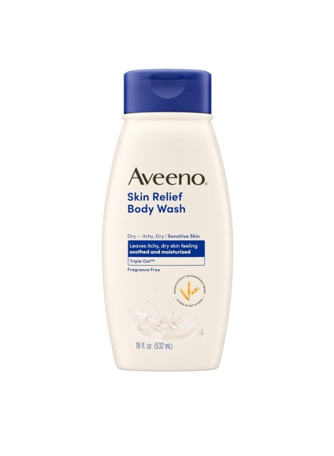Aveeno Active Naturals Skin Relief Body Wash, Soothing Oatmeal, 532Ml - Image 1