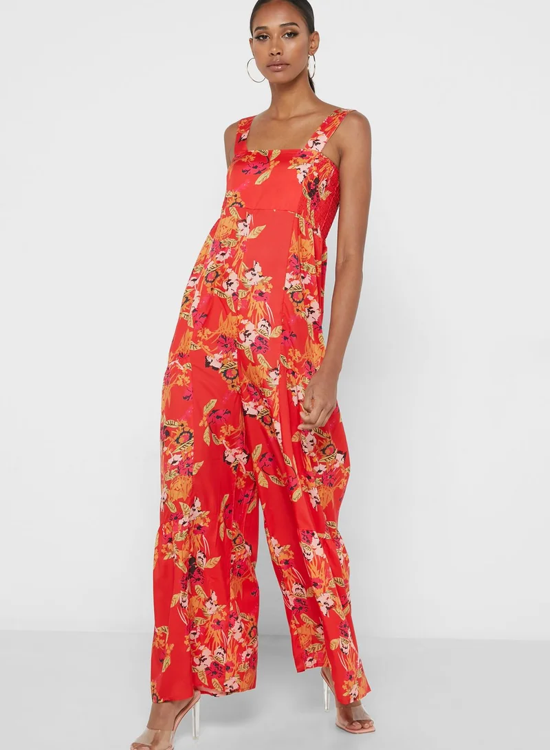 ELLA Printed Square Neck Jumpsuit