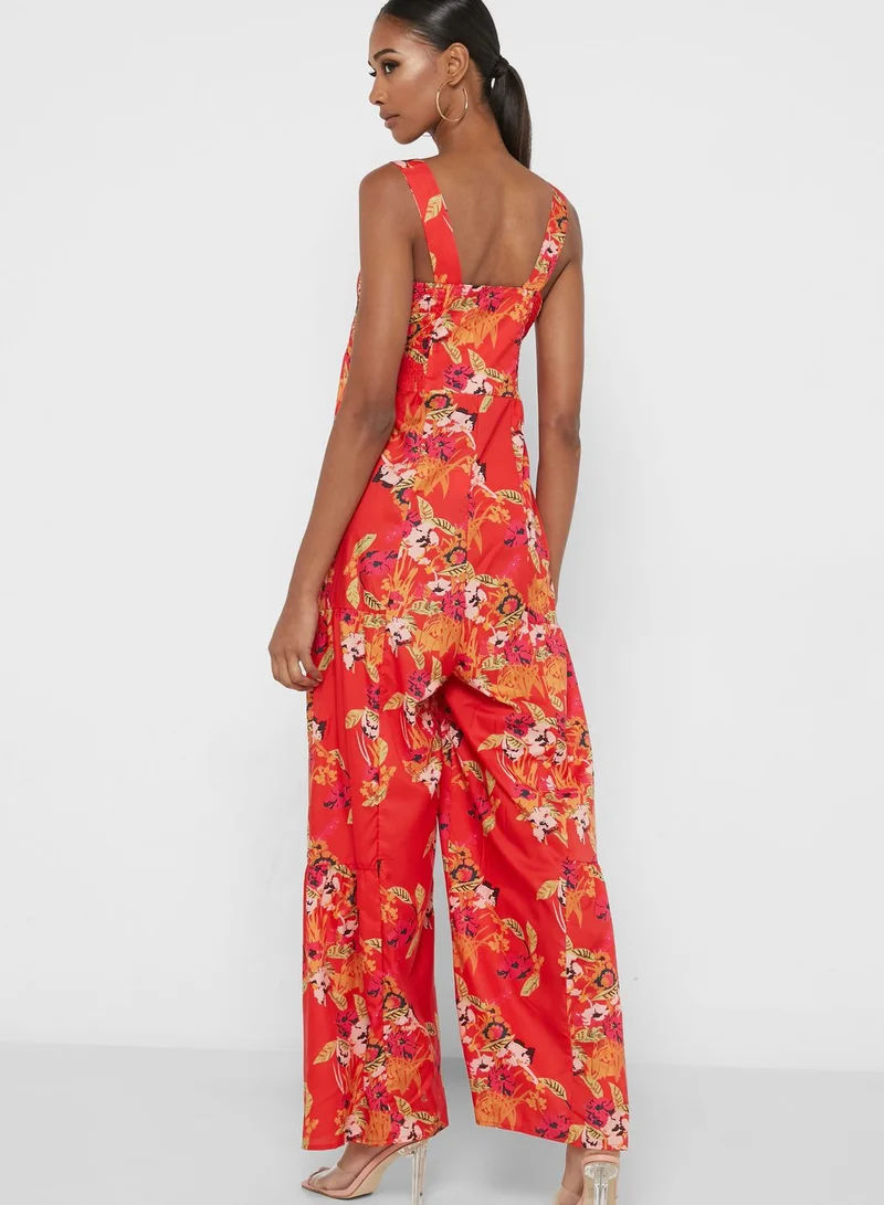 ELLA Printed Square Neck Jumpsuit