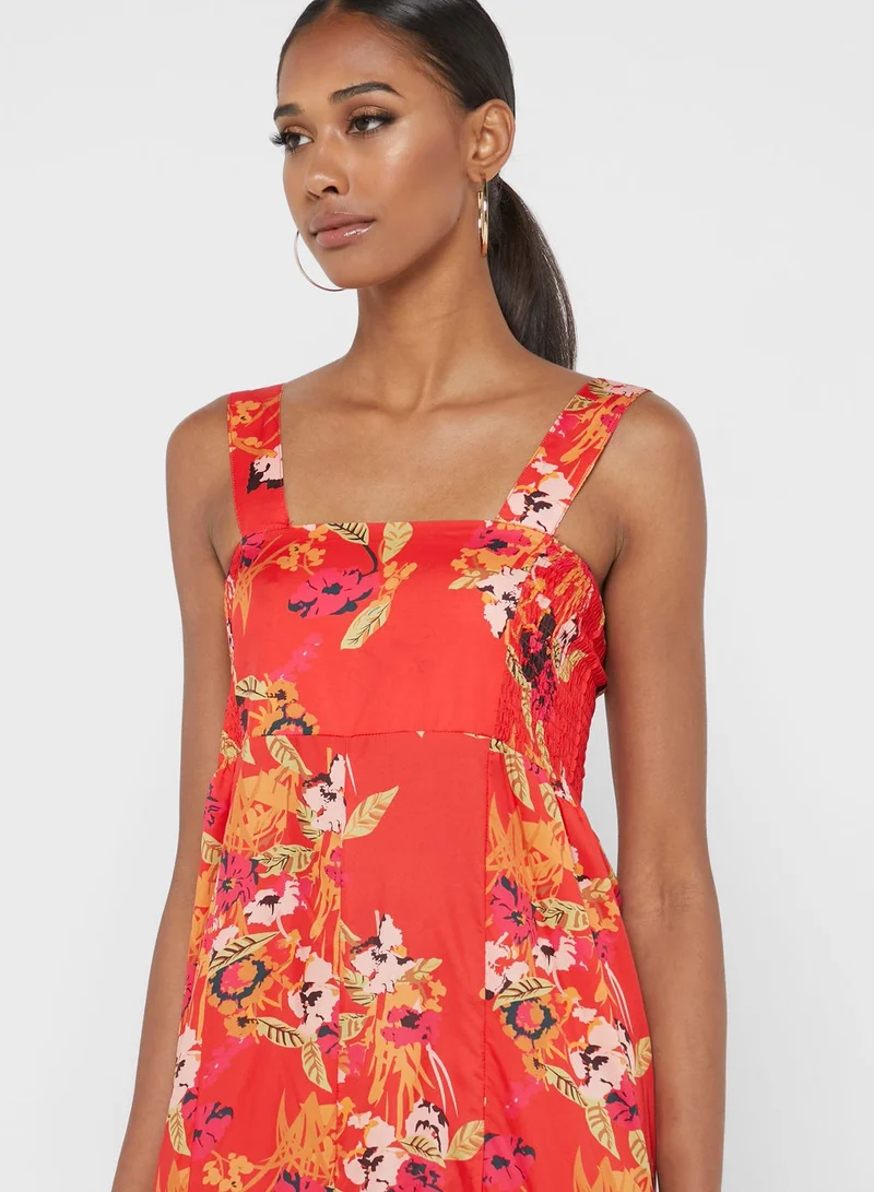 ELLA Printed Square Neck Jumpsuit