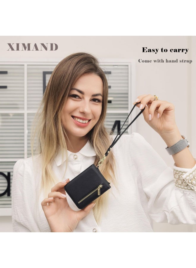 XIMAND جراب هاتف Ximand فاخر بسحاب لهاتف Samsung Galaxy Z Flip 7، حامل بطاقات متعدد الوظائف مع حزام كتف قابل للتعديل، جراب قلاب أنيق - Image 3