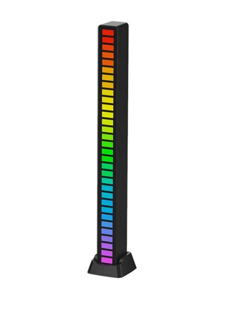 Digi Core شريط إضاءة للتحكم في الصوت RGB، شريط إضاءة إيقاعي نشط بالصوت، 32 بت قابل لإعادة الشحن، مستوى موسيقى ملون، شريط إضاءة LED محيطي منشط بالصوت للسيارة، غرفة الألعاب، الحفلات، DJ، سطح المكتب  - Image 1