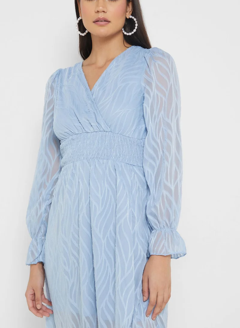 ELLA Smocked Waist Midi Dress