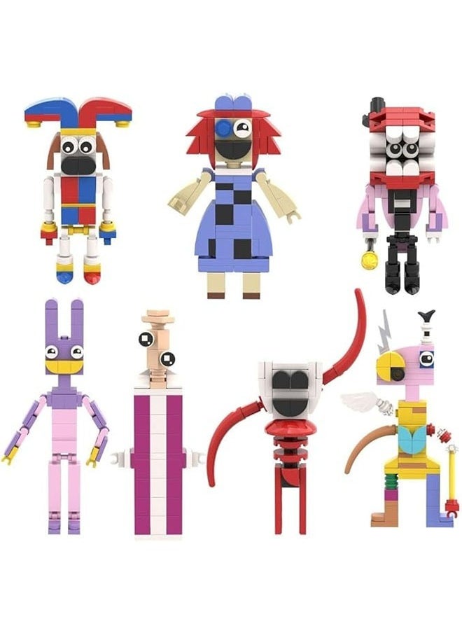 General - Digital Circus Toy 7-Piece Building Set, Pomni/Jax/Ragatha/Caine/Kinger/Zoooble/Gangle, Brick Action Figures, Collectible Toys for Fans - Image 1