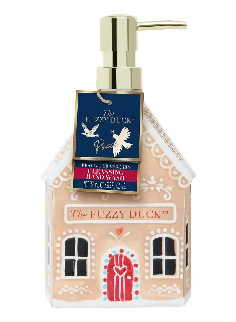 The Fuzzy Duck Festive Cranberry Hand Wash, 650ml | Ceramic Container | Christmas Hand Soap | Festive Holiday Gift for Men and Women | Vegan Friendly and Moisturizing
