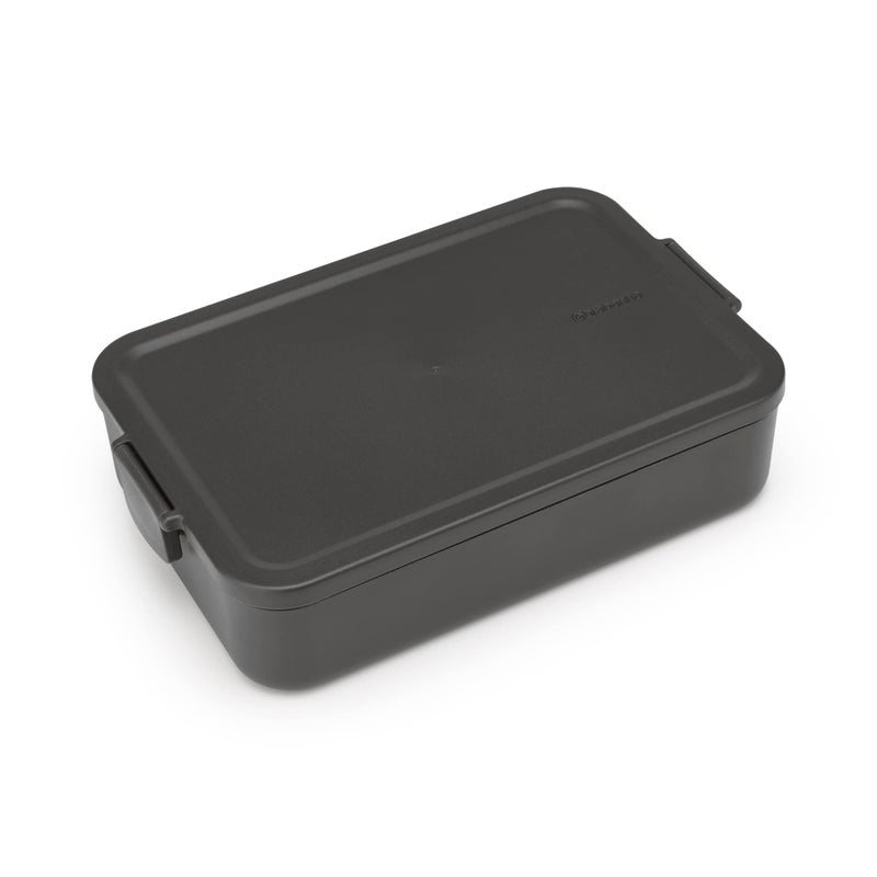 Brabantia Make Take Large Lunch Box Dark Gray BPAFree Airtight Snap Locks Microwave Freezer Safe Travel Meal Prep Container 68oz - Image 2