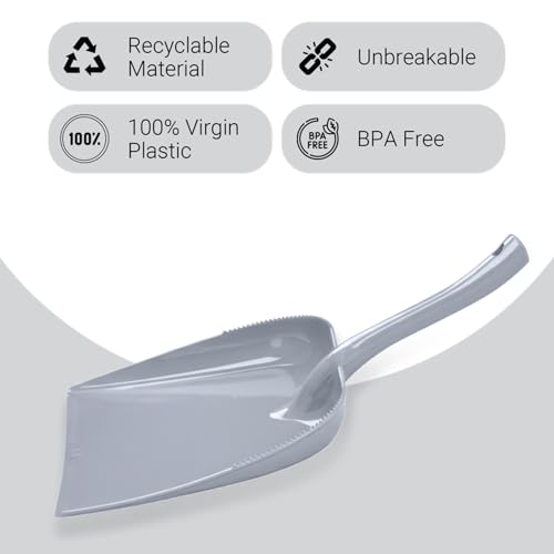 FLAIR Estella Dustpan – Comfortable Grip, Deep Pan Design, Ideal for Everyday Cleaning (Grey) - Image 3
