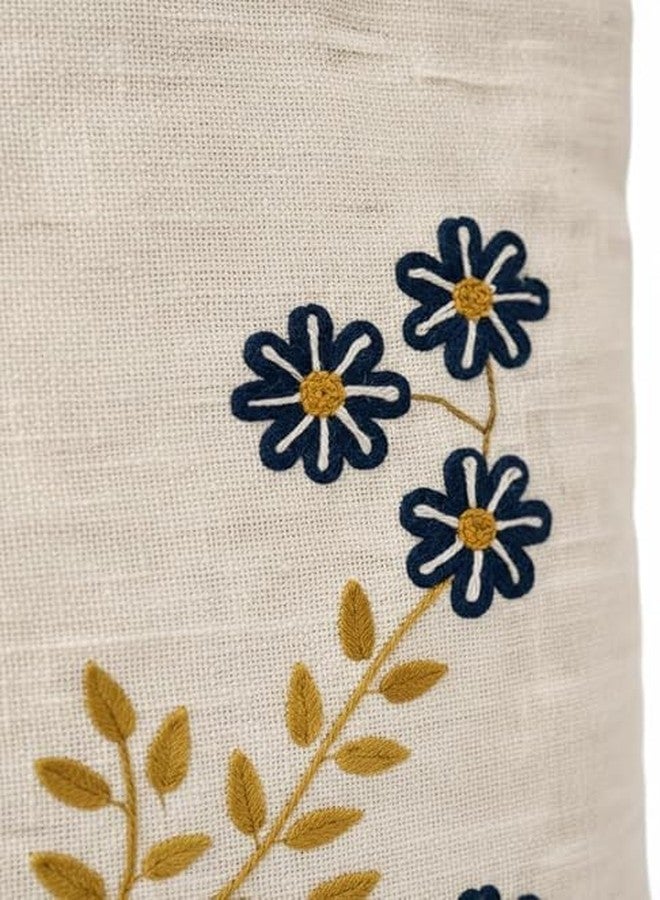 KitchDeco Kitch Deco™ Natural Canvas Cotton Trendy Pattern Embroidery Work Shoulder One Tote Bag for Women Best for College, Shopping, Daily Use (16X16Inch) (Design 7) - Image 4