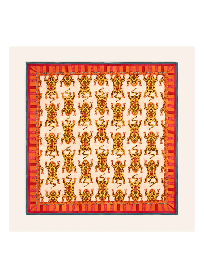 Pera Digital Printed 100% Wool Scarf 140x140 cm Colorful