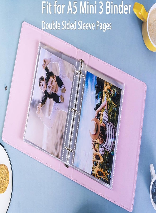 WITHYU 40 Pack 80 Pockets 5x7'' Photocard Sleeves A5 3 Mini Ring Binder Ultra-Clear Photo Sleeves Double-Sided 1 Pocket Photo Pages Top Loading Photo Sheet Protector for Photos Postcards Seed Packets - Image 2