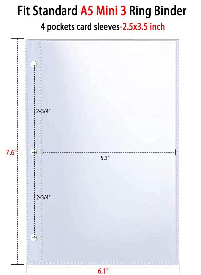 WITHYU 40 Pack 80 Pockets 5x7'' Photocard Sleeves A5 3 Mini Ring Binder Ultra-Clear Photo Sleeves Double-Sided 1 Pocket Photo Pages Top Loading Photo Sheet Protector for Photos Postcards Seed Packets - Image 3