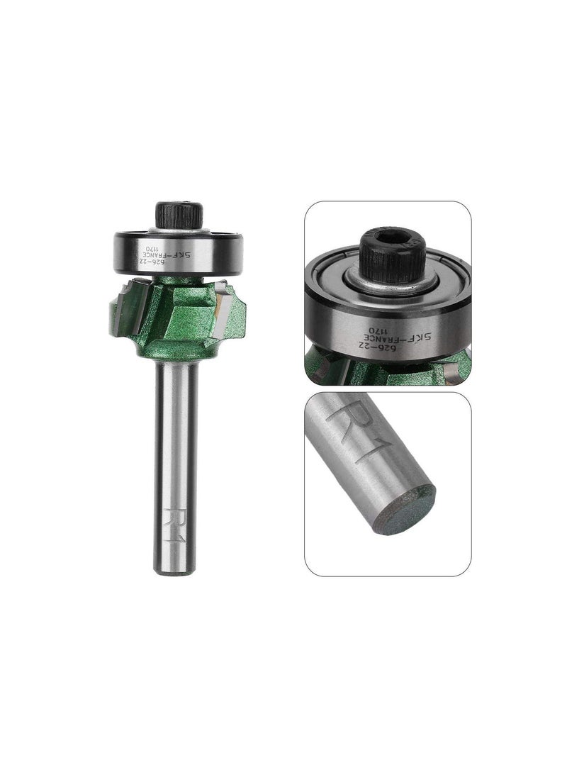 Woodworking Milling Cutter 4 Teeth Trimming Cutter Edge Trimmer Router Bit, Tungsten Steel - R1/R2/R3(Optional), Stable and Durable(1/4 * R1)