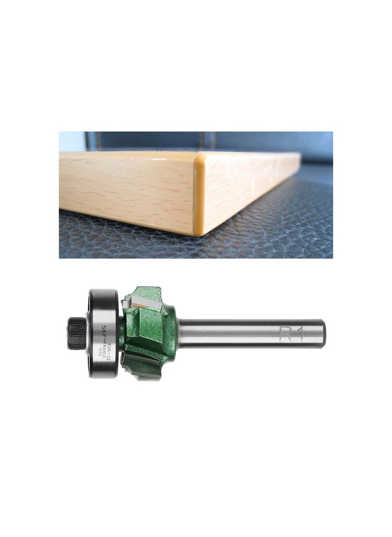Woodworking Milling Cutter 4 Teeth Trimming Cutter Edge Trimmer Router Bit, Tungsten Steel - R1/R2/R3(Optional), Stable and Durable(1/4 * R1)