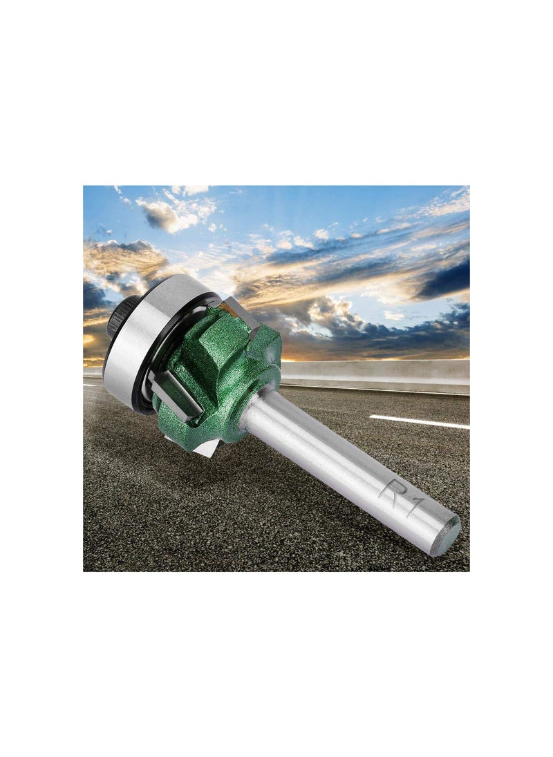 Woodworking Milling Cutter 4 Teeth Trimming Cutter Edge Trimmer Router Bit, Tungsten Steel - R1/R2/R3(Optional), Stable and Durable(1/4 * R1)