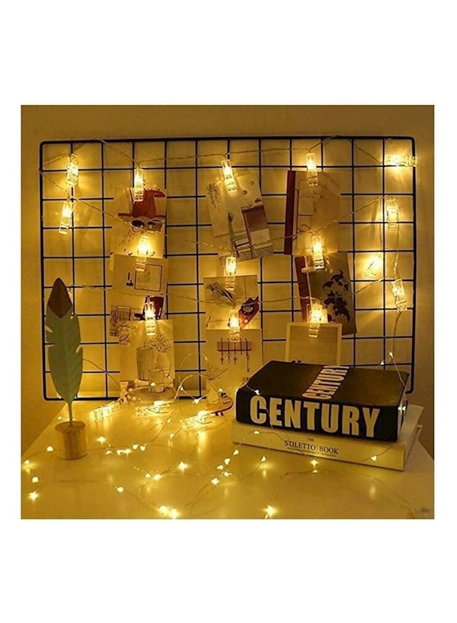 20-Led Photo Clips Strings Gold - Image 2