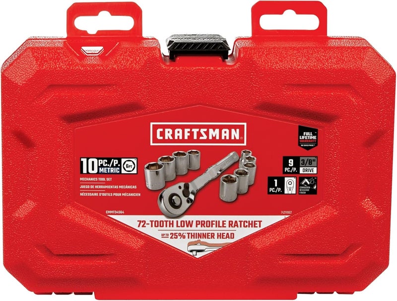CRAFTSMAN مجموعة أدوات ميكانيكية CRAFTSMAN مقاس 3/8 بوصة 10 قطع CMMT34564 - Image 5