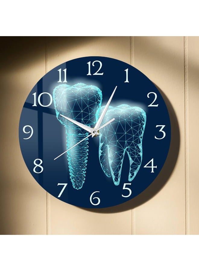 Timethink 12 Inch Molar Tooth Dental Implant Modern Wall Clock for Dentist Office Dental Clinic, Dentistry Medical Healthy Science Printed Silent Non Ticking Wall Clock Battery Operated Hygienist Gift - Image 1