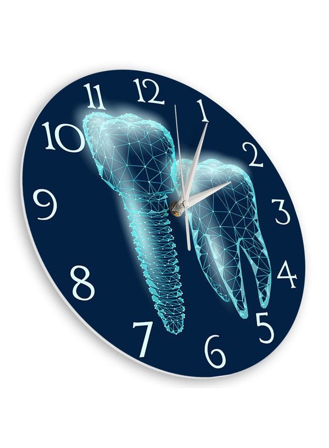 Timethink 12 Inch Molar Tooth Dental Implant Modern Wall Clock for Dentist Office Dental Clinic, Dentistry Medical Healthy Science Printed Silent Non Ticking Wall Clock Battery Operated Hygienist Gift - Image 4