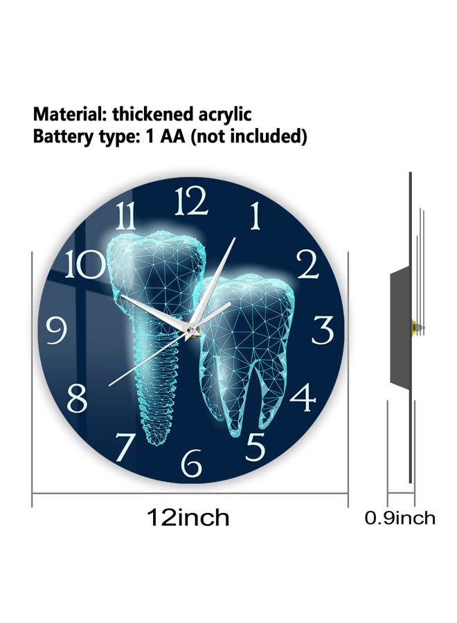 Timethink 12 Inch Molar Tooth Dental Implant Modern Wall Clock for Dentist Office Dental Clinic, Dentistry Medical Healthy Science Printed Silent Non Ticking Wall Clock Battery Operated Hygienist Gift - Image 3