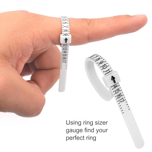 TUNQISM 4Pcs Ring Sizer Measuring Tool Kit, Ring Mandrel Measurer, 27 PCS Measuring Ring Tool, US Ring Size 0-13, UK Ring Sizer A-Z,2 PCS Size 1-17 USA Rings Size - Image 5