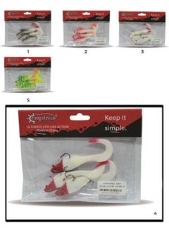 CAPTAIN 3559 Pencil Soft 10CM Sea Bass Silicone 3-Piece Artificial Fish 