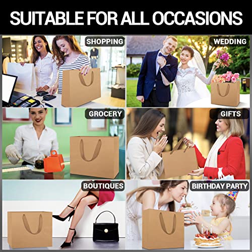 EUSOAR Kraft Gift Wrap Bags, 25pcs 12.5" x4.5'' x11'' Kraft Paper Bag with Ribbon Handles for Retail Merchandise Wedding Birthday Party Favor - Image 5