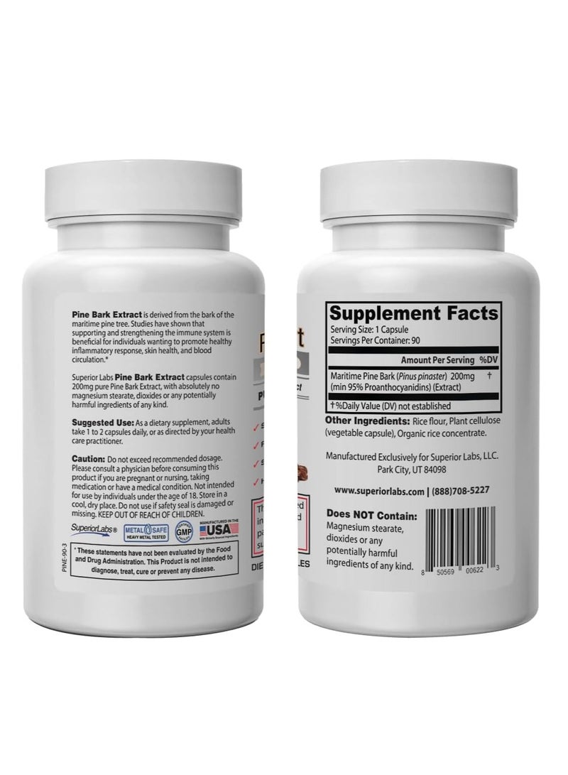 Pine Bark extract 90 Vegetable Capsules
