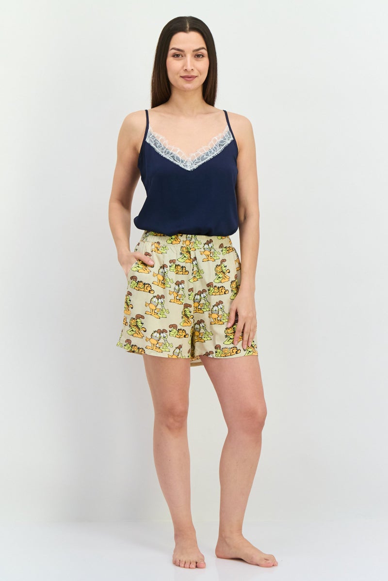 nickelodeon Women Garfield Graphic Print Pajama Shorts, Multicolor - Image 4