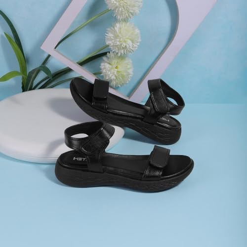 Metro Women Black Synthetic Wedge Heel Sandal UK/3 EU/36 (33-917) - Image 2