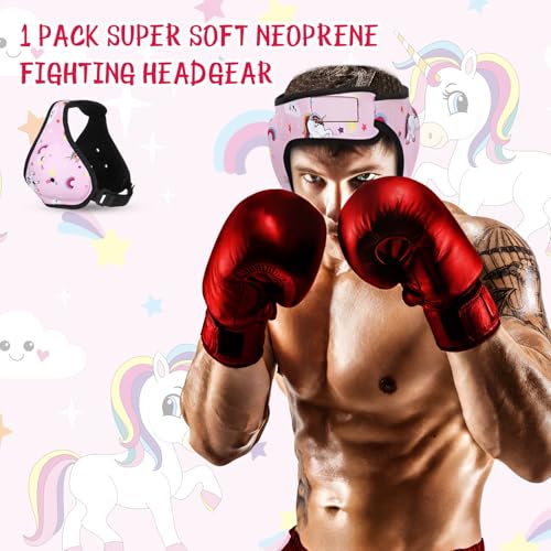 Tellegloww Wrestling Headgear for Kids Youth Soft Grappling Headgear Adjustable Wrestling Ear Guard for Adults(Pink,Unicorn Style) - Image 2