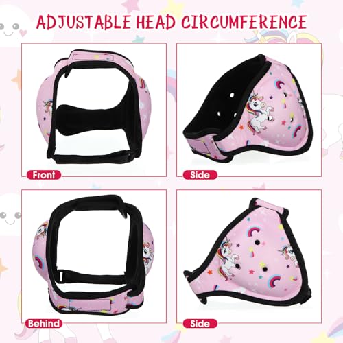 Tellegloww Wrestling Headgear for Kids Youth Soft Grappling Headgear Adjustable Wrestling Ear Guard for Adults(Pink,Unicorn Style) - Image 4