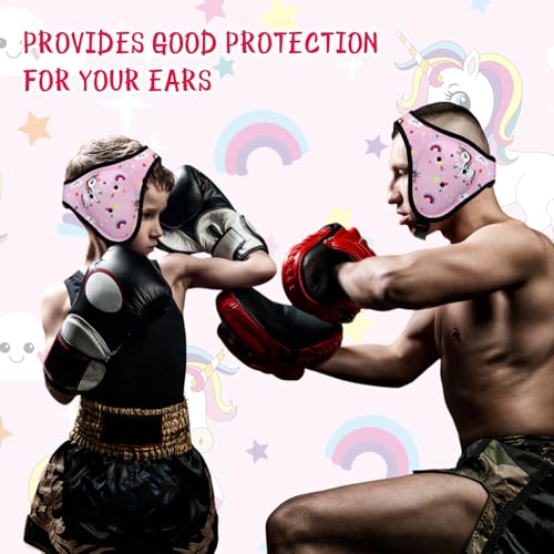 Tellegloww Wrestling Headgear for Kids Youth Soft Grappling Headgear Adjustable Wrestling Ear Guard for Adults(Pink,Unicorn Style) - Image 5