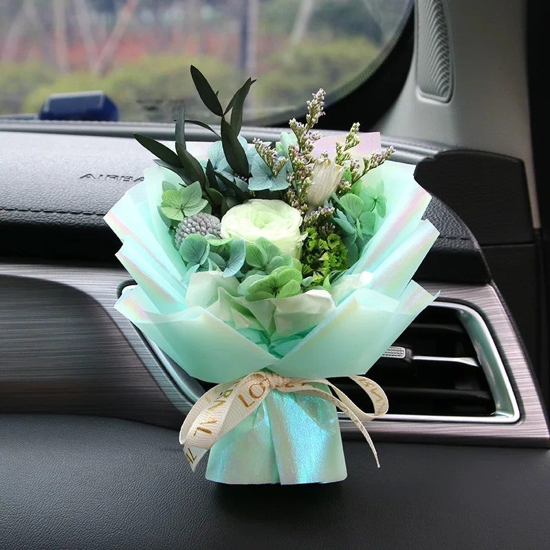 Y&D Handmade Mini Bouquet Car Air Freshener - Dried Flower Vent Clip Perfume - Natural Dried Plants Fragrance Diffuser for Auto - Image 1