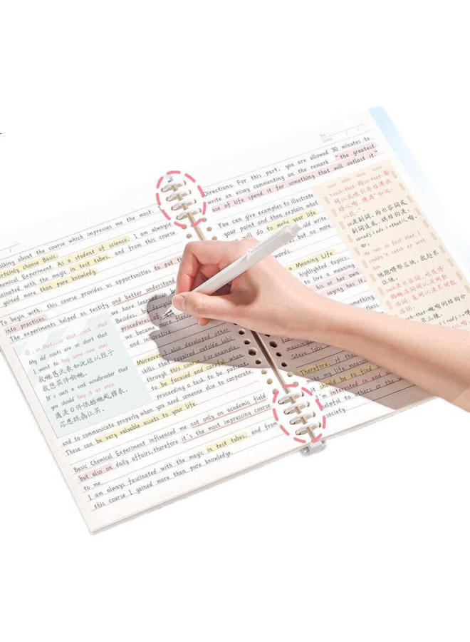 Sunwood B5/120 Pages Non-Slip Horizontal Line Solid Color Detachable 8-Hole Loose-Leaf Notebook For Exam Preparation And Homework Light Blue 1279 - Image 1