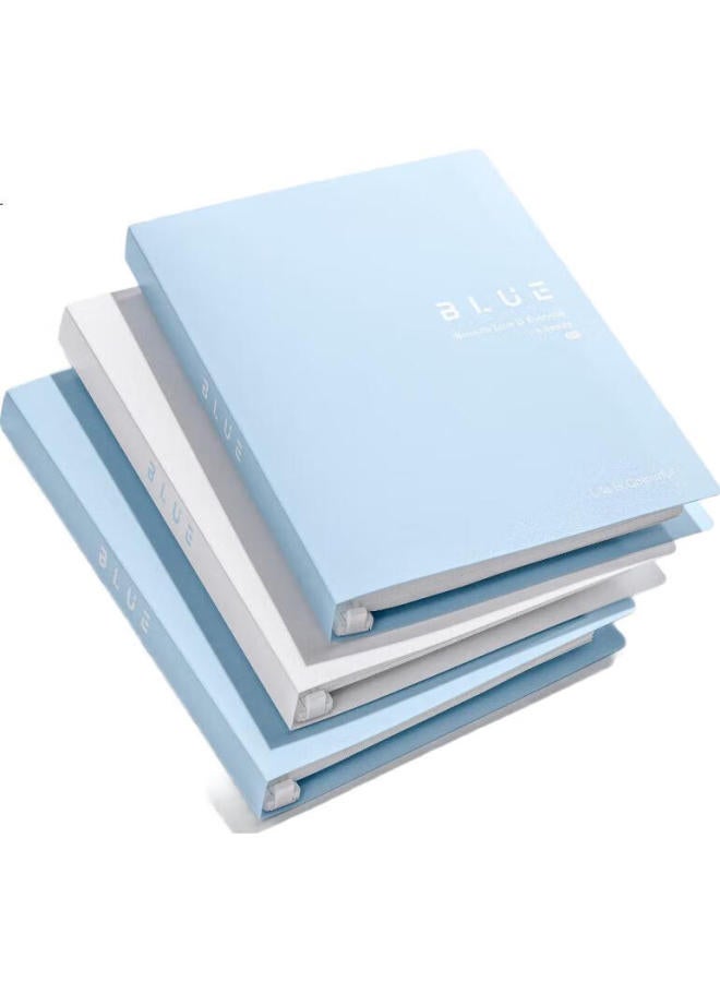Sunwood B5/120 Pages Non-Slip Horizontal Line Solid Color Detachable 8-Hole Loose-Leaf Notebook For Exam Preparation And Homework Light Blue 1279 - Image 2