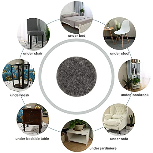 Now & Zen Self Adhesive Round Furniture Felt Pads for Hard Surfaces - Non-Scratch Heavy Duty Furniture Leg Guards (20 MM - Pack of 12, Dark Grey) - Image 5
