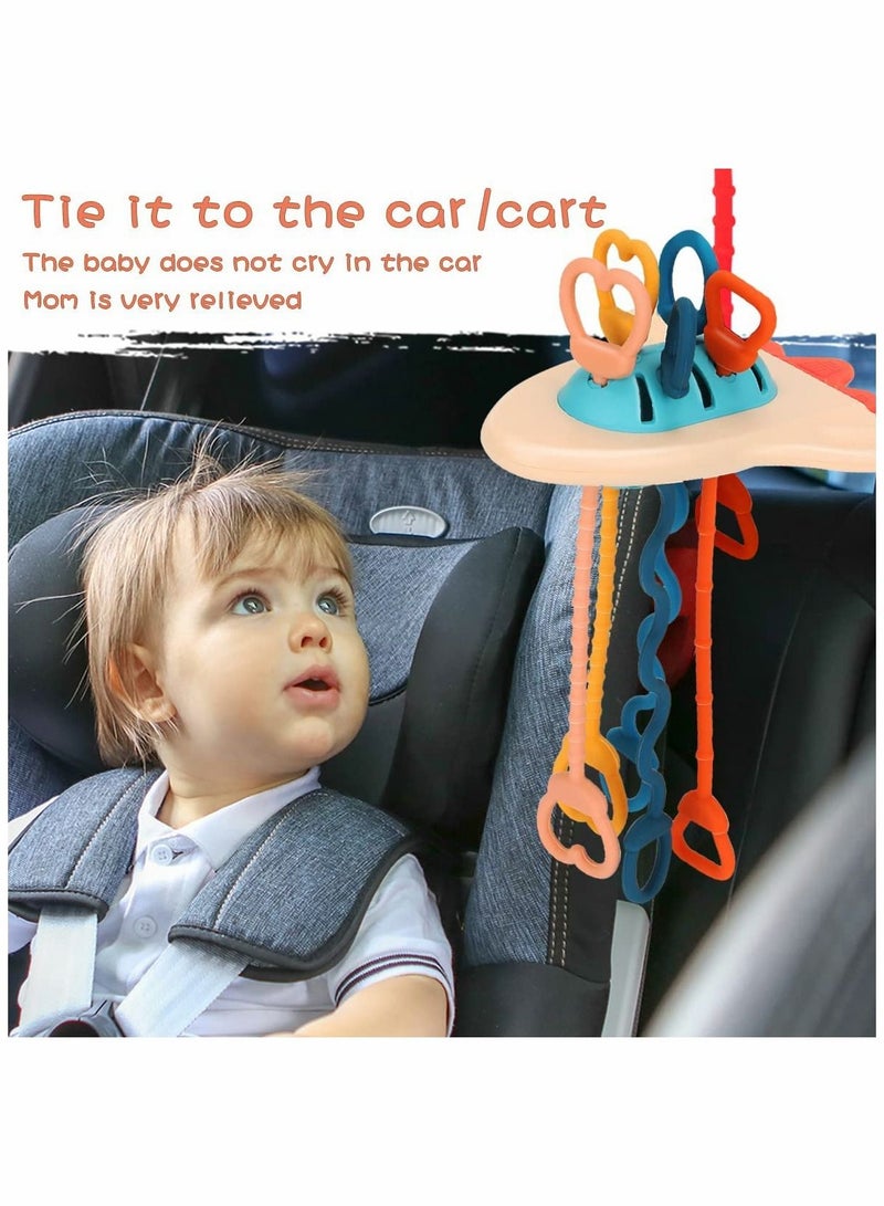 واي آند دي Baby Pull String Activity Toy with Teether Montessori Toys for Babies 6 to 12 Months Food Grade Silicone Sensory Toddlers 1 3 Travel Rattle Motor Skills Infants Gifts - Image 4