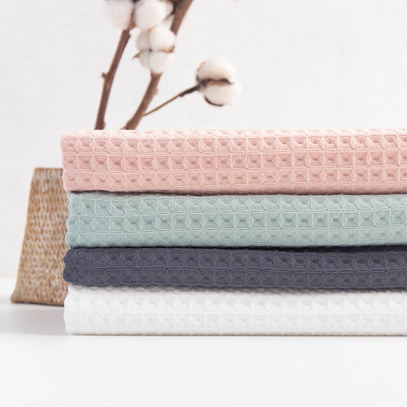 Pure Cotton Double-Layer Waffle Honeycomb Square Towel Bath Towel Set Three-Piece Set, Absorbent, Soft, and Skin-Friendly for Group Purchase - Image 2
