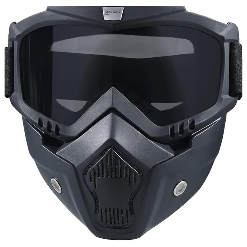 RADIANT Face Mask for Bikers in Riding UV Protected Full Face Mask Balaclava for Men Black Mask for Bike Riding & Cycling, Full Face Helmet Mask for Men (Goggle Glass (Pack of 1)) - Image 1
